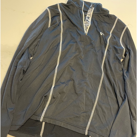 Athletic half zip designed by Athletic DNA size YL for boys. Color dark blue. - Picture 2 of 3